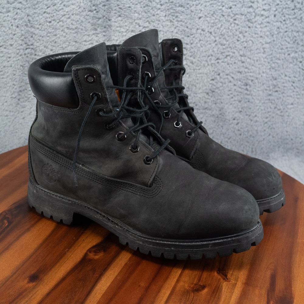 Timberland Men's Premium 6-inch Waterproof Boot Size 10 Black Nubuck